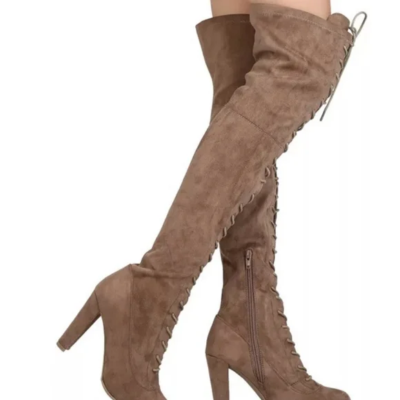 Wild Diva Tall Taupe Boot - Picture 2 of 13